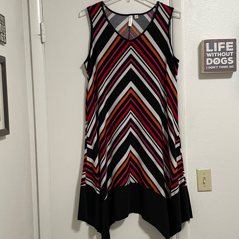 Women’s Diagonal Striped Sleeveless Dress.
